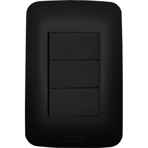 INT 1 TECLA C/ 2 TOMADAS 10A CANOA BLACK - ROMAZI