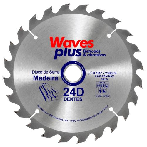 DISCO SERRA P/MAD.230MM(9.1/4) 24D WAVES - WAVES