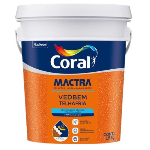 MACTRA VEDBEM TELHA FRIA 18KG - CORAL MACTRA